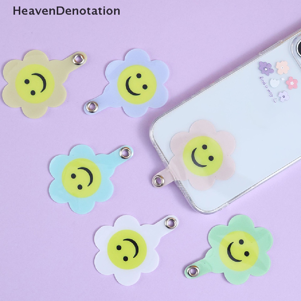 [HeavenDenotation] Universal Ponsel Lucu Smiley Face Sambungan Tetap Paking Ponsel Lanyard Kartu Paking Telepon Kabel Gantung Aksesoris HDV