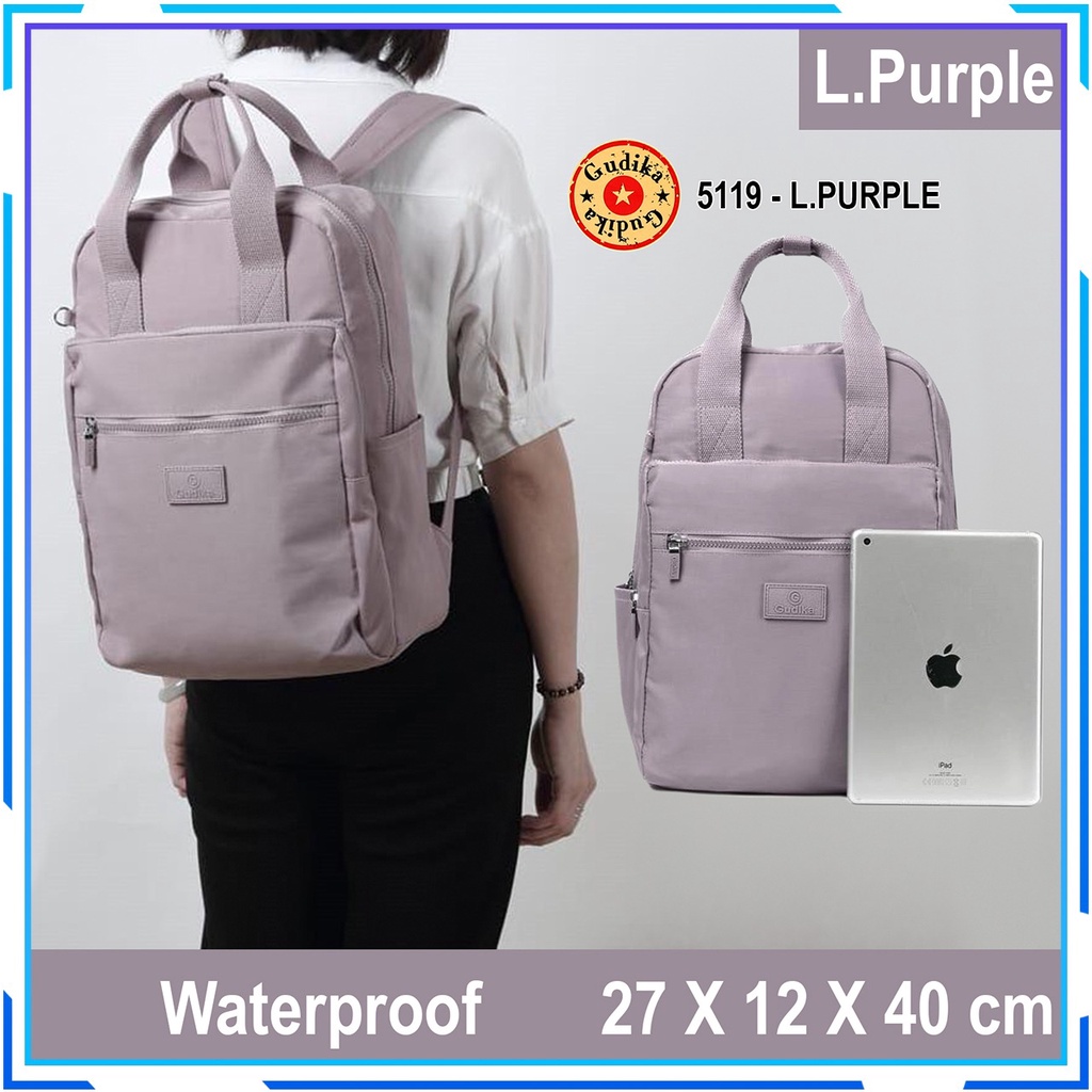 GUDIKA 5119 - Tas Ransel Laptop Wanita Kekinian Import Original Terbaru Bahan Nilon Waterproof Anti Air Premium Korea bisa muat banyak barang banyak slot kocek terlaris - tas wanita - tas cewek - tas kerja - tas laptop - rangsel - gudika bag - tas gudika