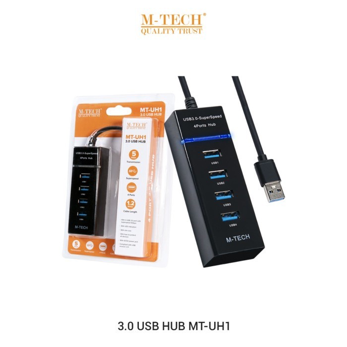 M-Tech Usb Hub 3.0 4 Port MT-UH1 1.2 Meter