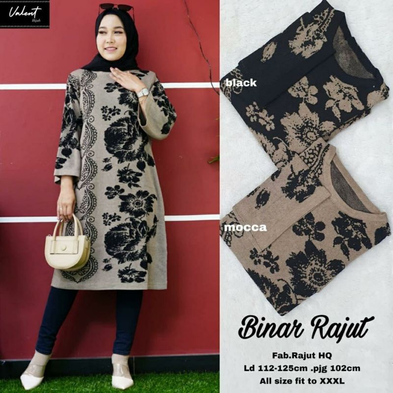 Binar RAJUT, TUNIK RAJUT CANTIK MODIS FIT XXL LD 112-130 BAHAN RAJUT PREMIUM TERMURAH OOTD KEKINIAN TERLARIS