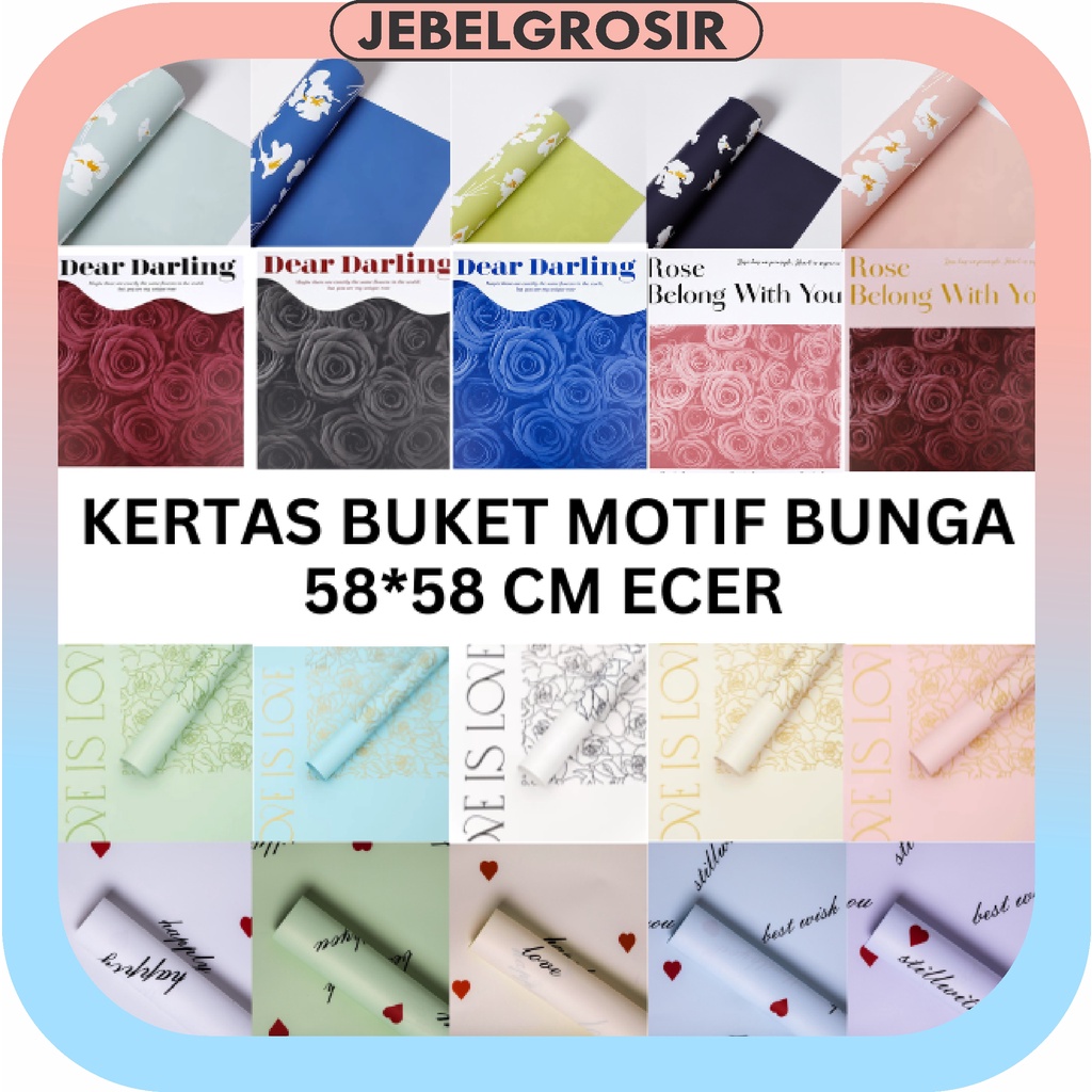 Kertas Flower Wrapping Cellophane Paper Celophane Kertas Buket Bunga Hand Bouquet Ecer KB6163