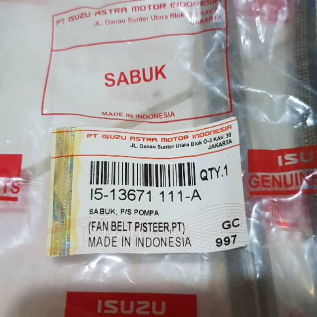 Fanbelt power steering isuzu bison original