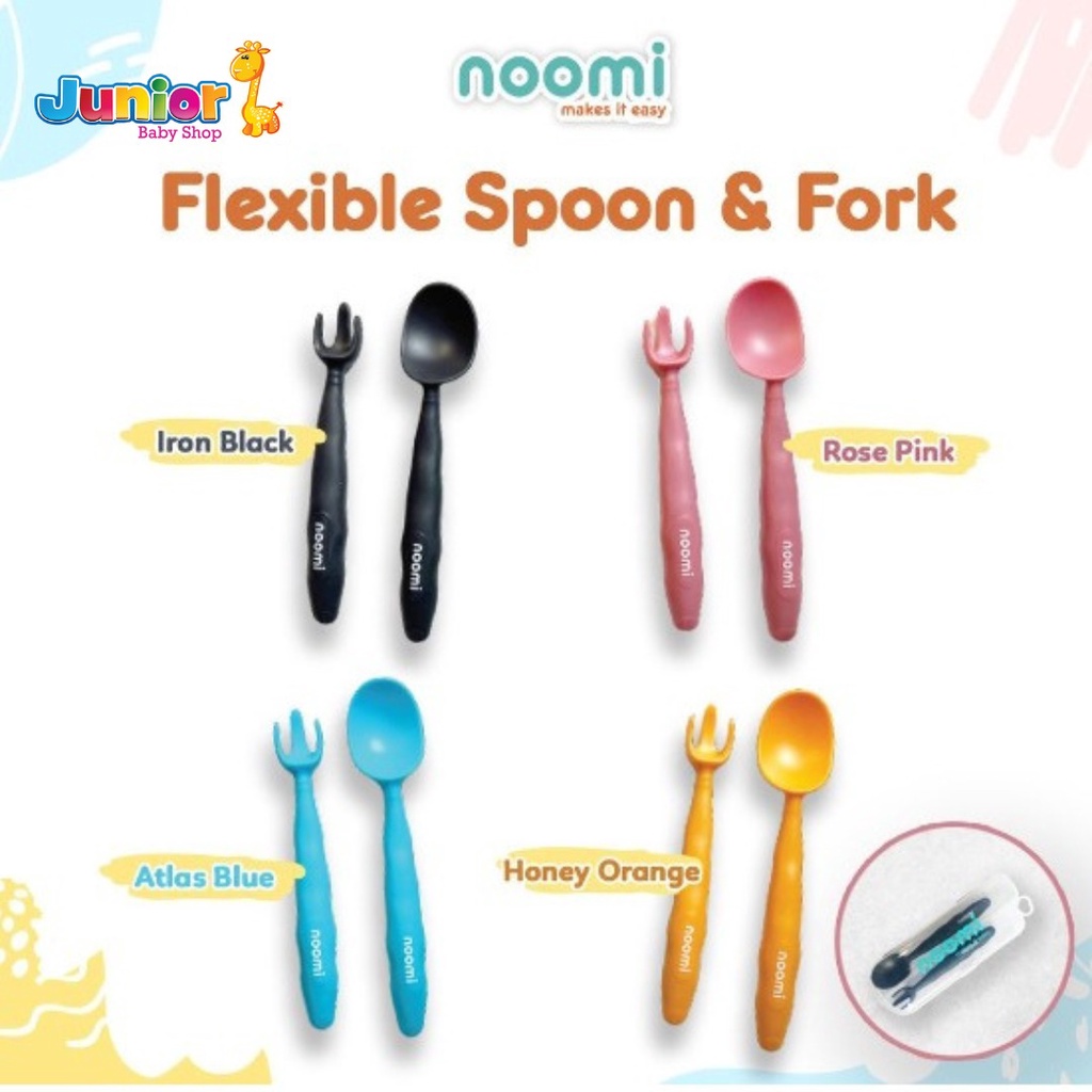 Noomi Flexible Spoon&amp;Fork - Perlengkapan Makan Bayi