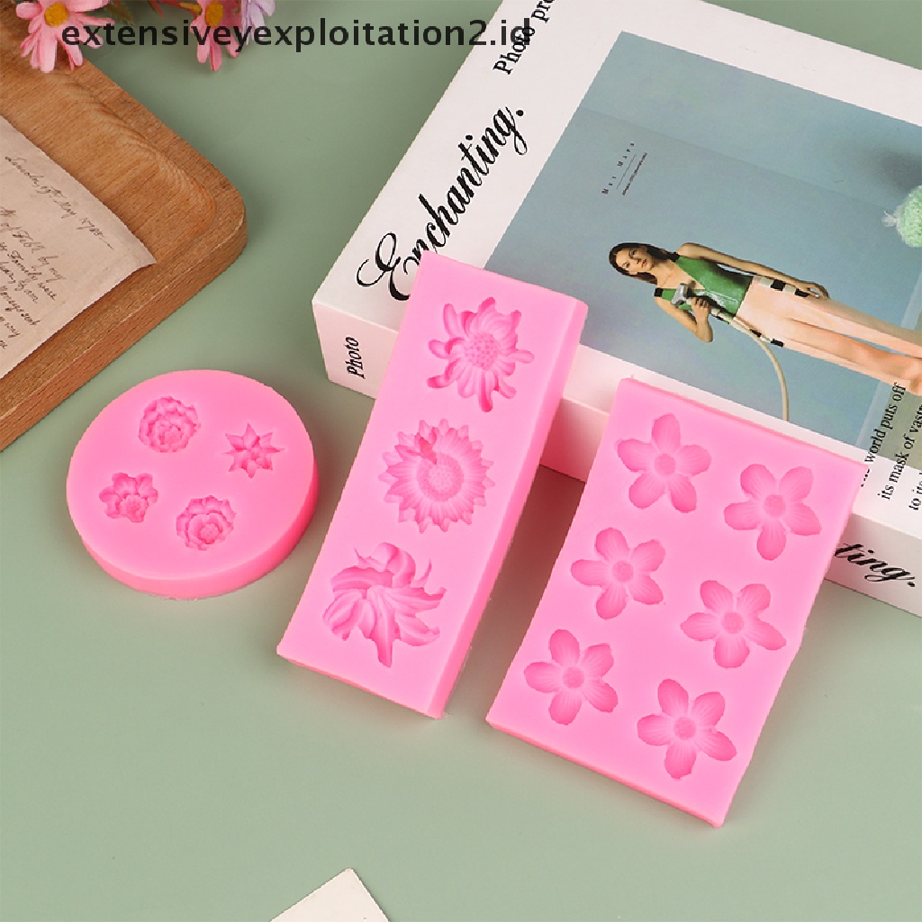 {NEW} Cetakan Silikon Sugarcraft Bunga Daisy Camellia Mini DIY Baking Fondant Mold.