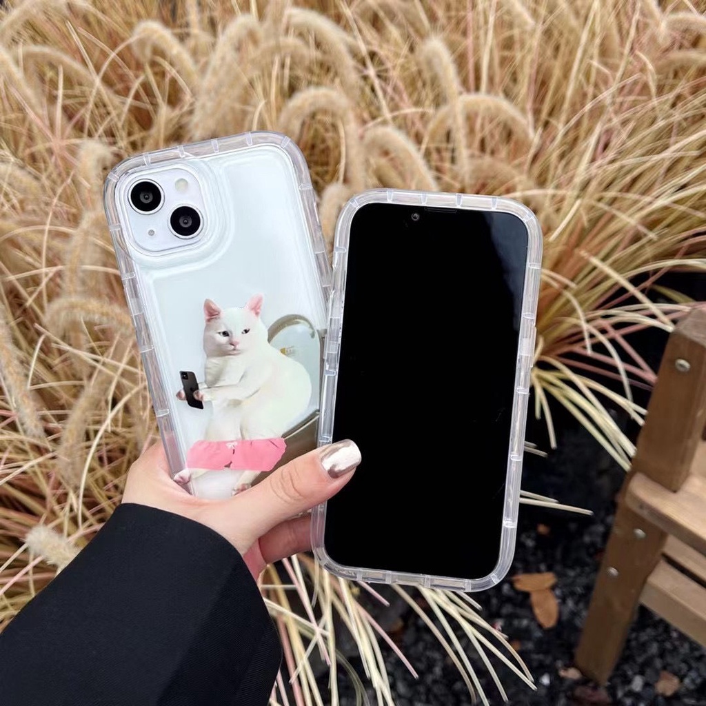 IPHONE Lembut Casing Ponsel Transparan Kompatibel Untuk Iphone14 13 11 12 Pro XS Max X XR 7 8 Plus Casing TPU Silikon Kucing Lucu Shockproof Cover