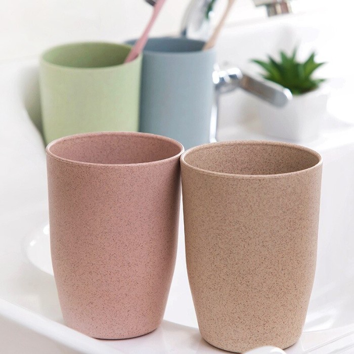 Gelas Minum Cup Cangkir Tahan Jatuh Bahan Jerami Gandum Food Grade Melamin Anti pecah Wheat Straw Tableware Dish