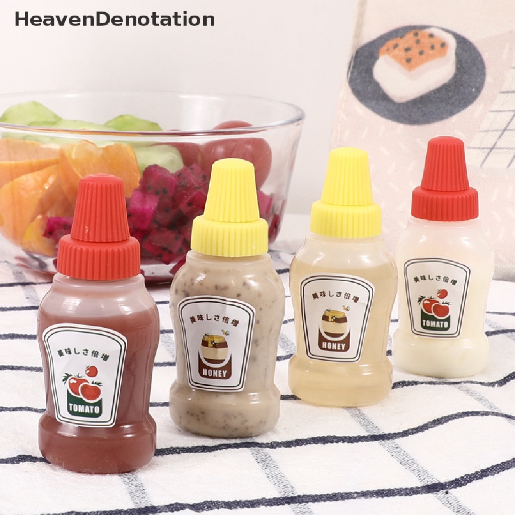 [HeavenDenotation] 2pcs / set 25ML Mini Portable Small Sauce Container Salad Dressing for Bento HDV