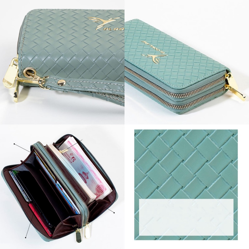 DOMPET PANJANG WANITA ASPEN WA648T5 IMPORT MUAT HP SLOT KARTU UANG KOIN BRANDED 2 RESLETING KULIT ANYAMAN TOSCA SIMPLE REMAJA KEKINIAN PREMIUM KOREA CEWEK FASHION MURAH BATAM