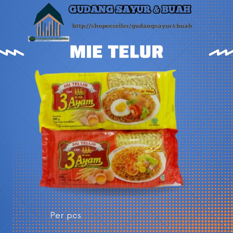 

Mie Telur / Kuning Cap 3 Ayam