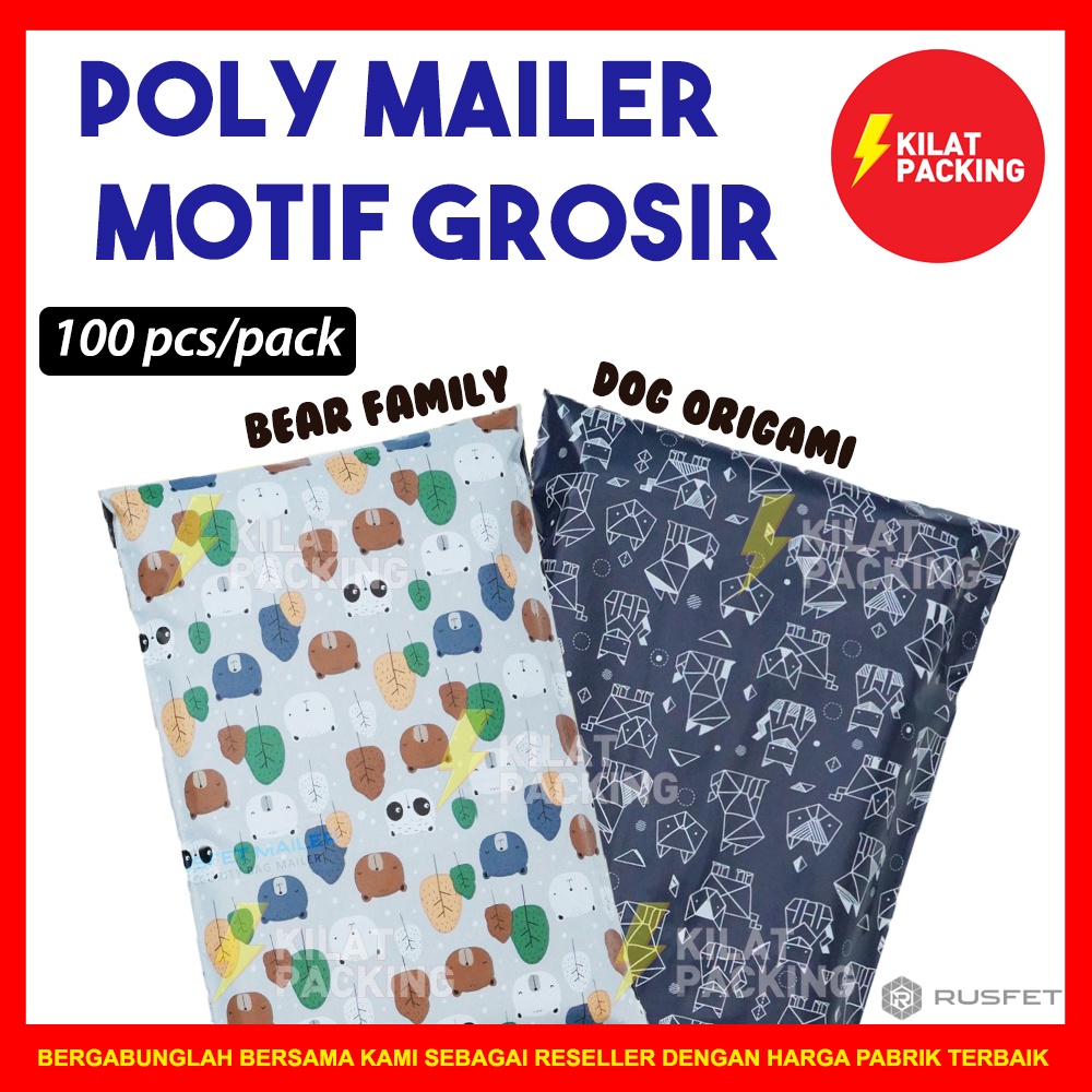 

POLYMAILER MOTIF LUCU VARIAN / AMPLOP PLASTIK PACKING RUSFET PREMIUM TERMURAH - PACK
