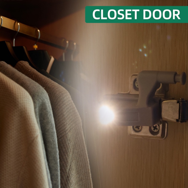 Lampu Engsel Pintu Lemari Closet Tenaga Baterai Inner Hinge Lamps Sensor Lepas Pasang Lemari Kabinet Lampu Instalasi Nyaman LED Induction Cabinet Night Light Universal