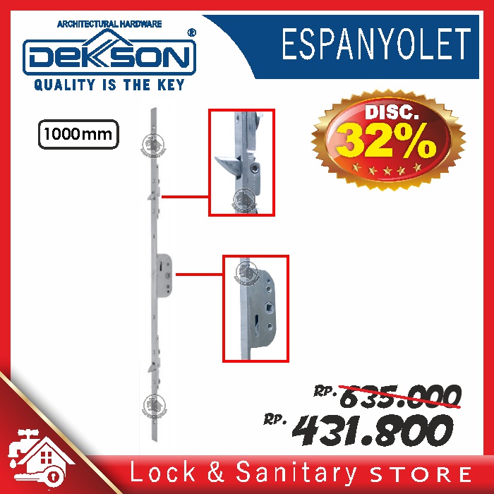 Espanyolet Espagnolette Dekson Dekkson 1000 MM SSS Kunci Jendela