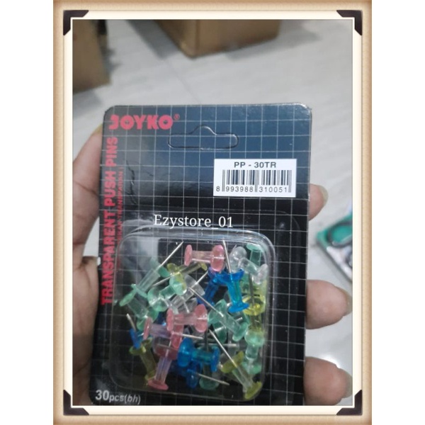 

Push Pin Joyko TR 30/Tancapan kertas Joyko Transparant TR 30