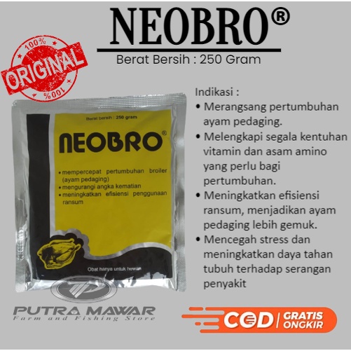 Neobro 250 Gram - Neo Bro Obat Vitamin ( Multivitamin ) Penambah Berat Pertumbuhan Dan Penggemuk Sem