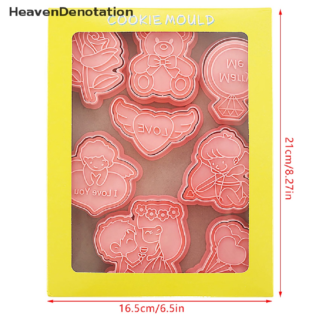 [HeavenDenotation] 8pcs 3D Kartun Cookie Cutters Valenes Day Biscuit Mold DIY Fondant Decorag Untuk Ulang Tahun Pesta Pernikahan Natal Cookies HDV