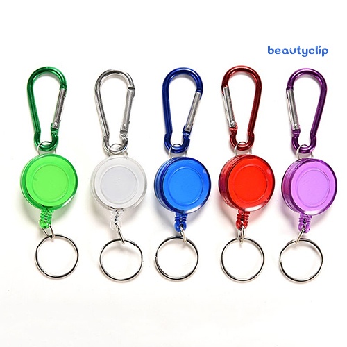 [BP] 1pc Hadiah Gantungan Kunci Label Carabiner Tali Ditarik Warna-Warni Tahan Lama