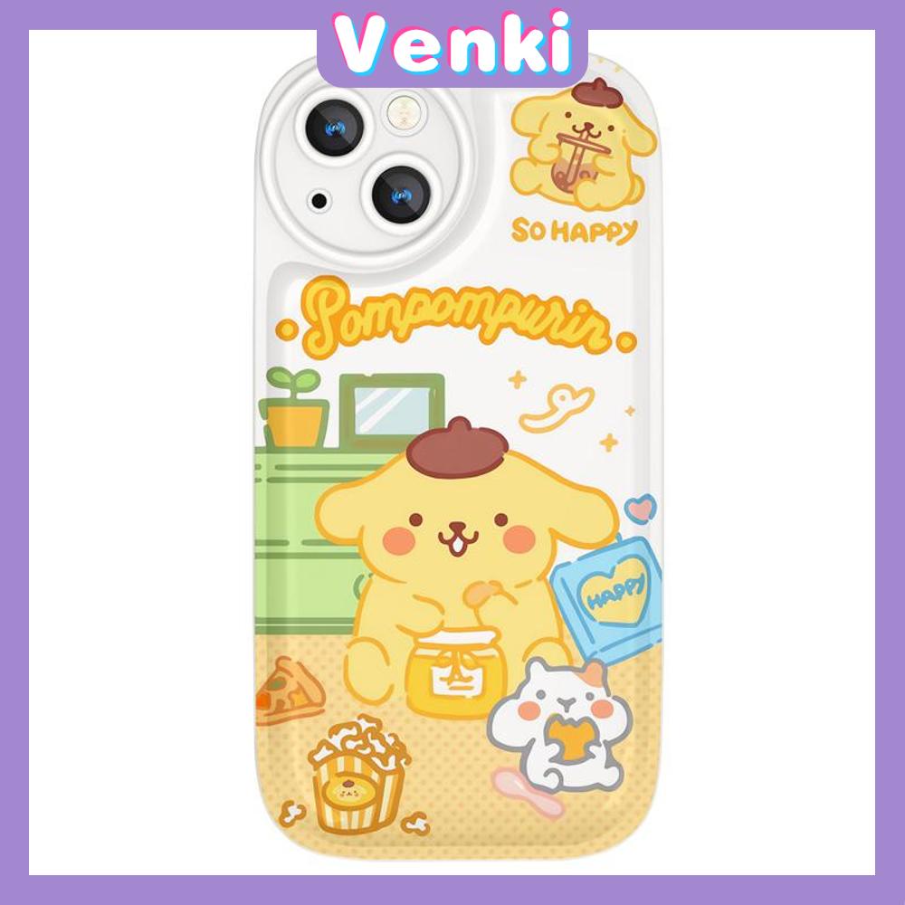Case For iPhone 11 Soft TPU Air Cushion Case Glossy Cute Cartoon Puppy Airbag Shockproof Camera Protection Compatible for iPhone 14 13 12 11 Pro Max 7 8 Plus