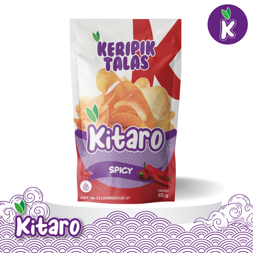 

Kitaro Chips Spicy 65g (Keripik Talas Kriuk)