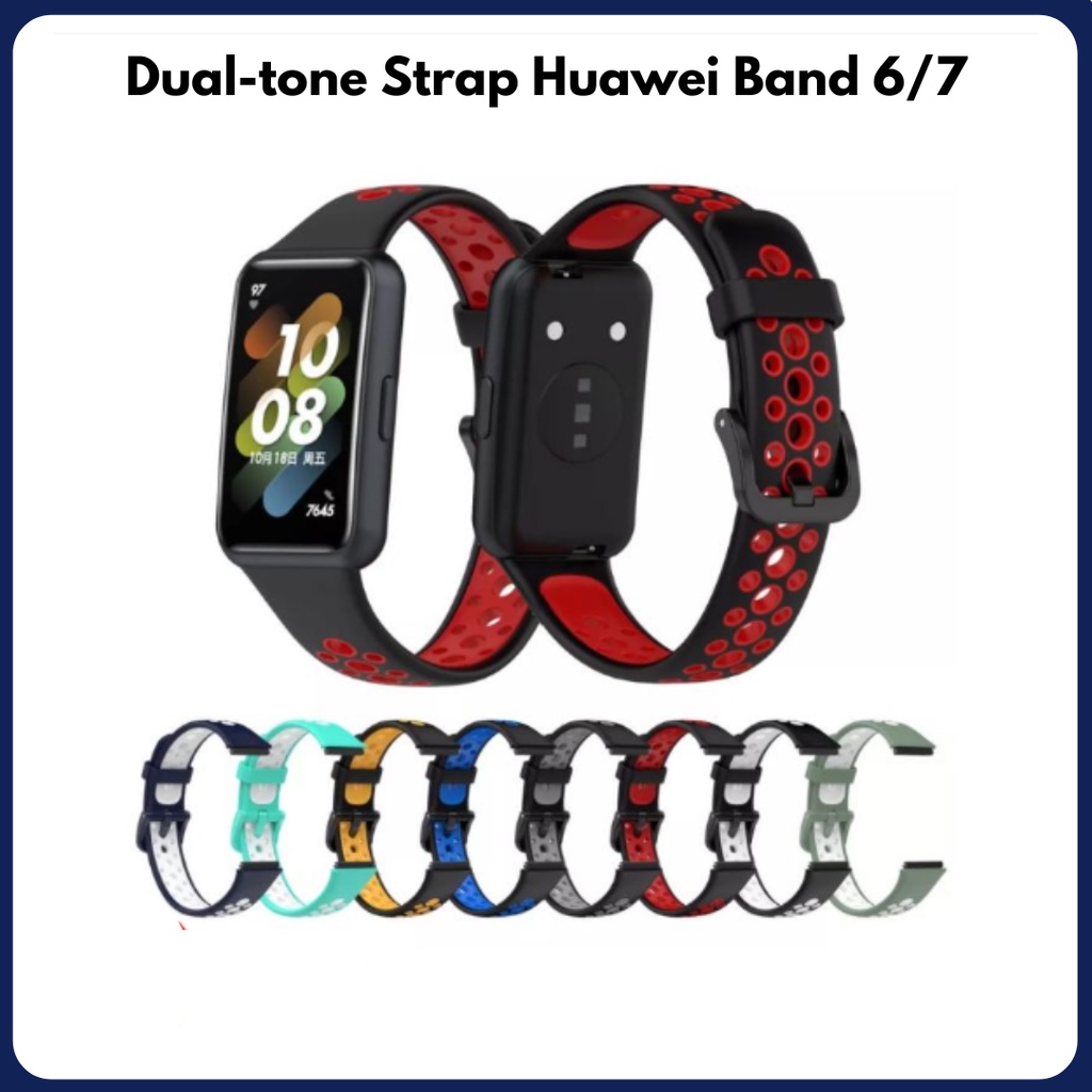 Silicone Sport Dual Tone Rubber Strap for HUAWEl Band6/Honor6/Band7