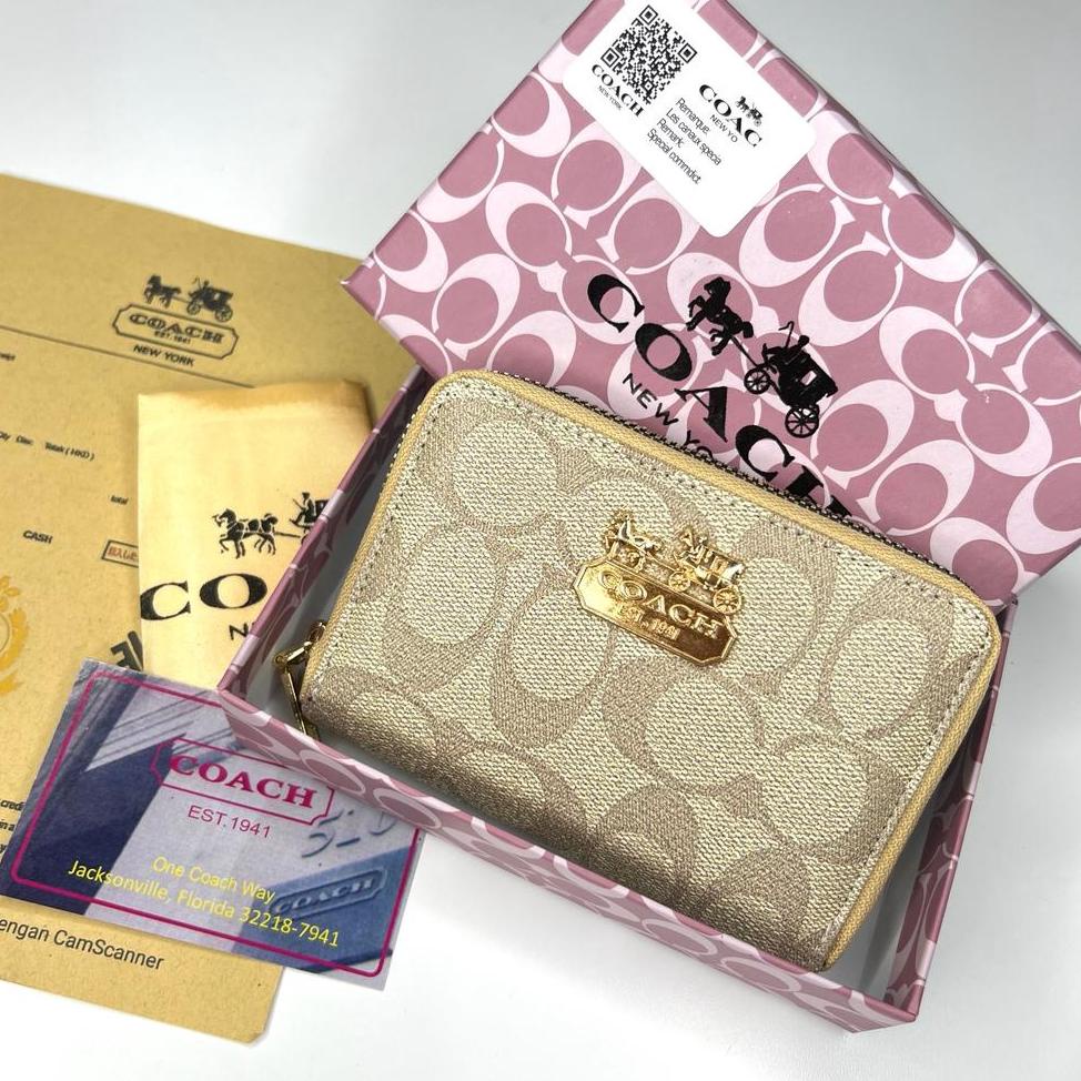 ヅ Dompet Coach Mini Import Free Box, DUSTBAG & FAKEBILL  / Dompet Kartu Coach SIAP KIRIM 23E