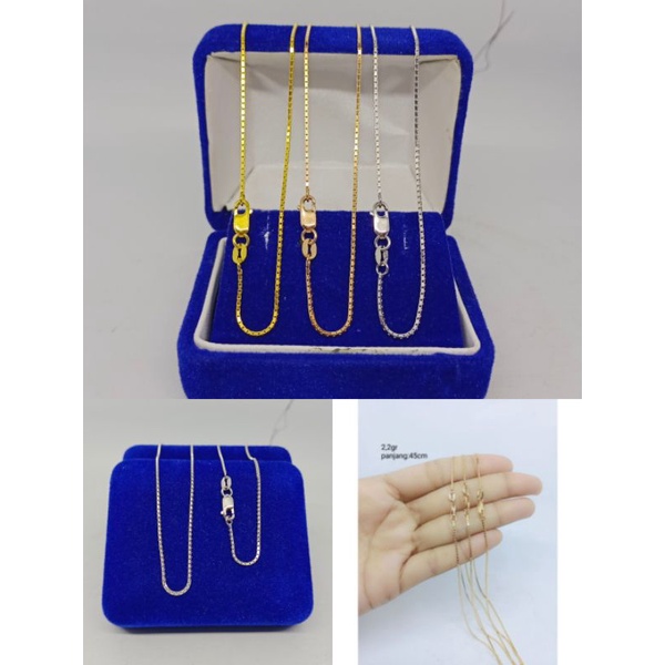 kalung perak asli lapis emas/kalung itali kaca/kalung asli silver 925/kalung fashion wanita