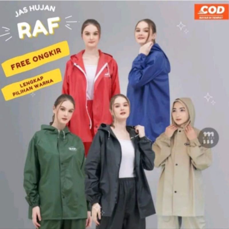 RAF JAS HUJAN RAINCOAT SETELAN JAKET CELANA PRIA WANITA BAHAN TEBAL ELASTIS ANTI BOCOR