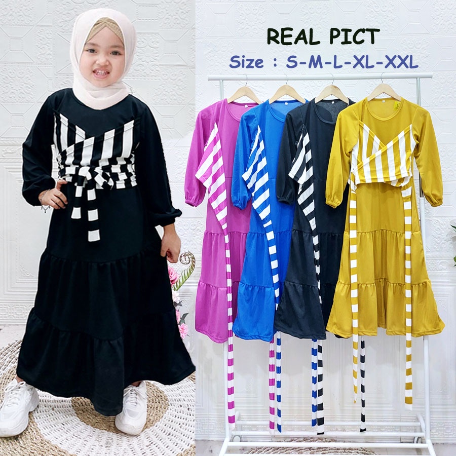 DRESS LESTY ANAK CANTIK VIRAL SOLEHA MAXI SYARI CARLINA