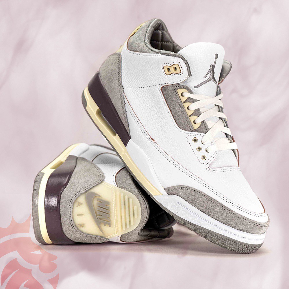 Sepatu Nike Air Jordan 3 A Ma Maniere White Grey Putih Abu Premium