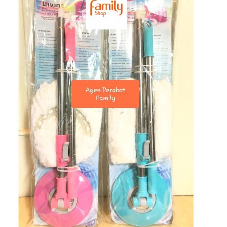 ➥ Alat Pel Lantai Lion Star Livina Spin Mop Handle Set Gagang dan Pel ✪