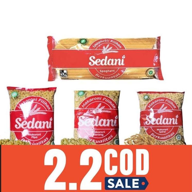 

✓ Sedani Mie Pasta Spaghetti Lidi 1 Kg, Kerang, Spiral & Fusilli , Pipa | Packing Aman |