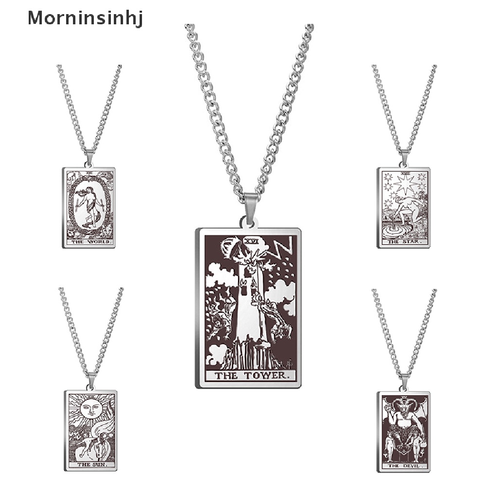 Mornin Kartu Tarot Klasik Liontin Kalung Tarot Cigano Ramalan Kalung Perhiasan id