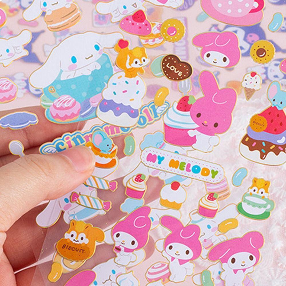 Lanfy Stiker Hias Set Kuromi Kartun Scrapbooking Siswa Tangan Akun Melody DIY Jurnal Sticker