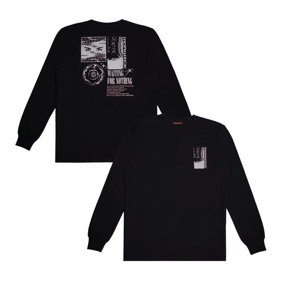 Big Sale Morwick Kaos Lengan Panjang Nothing Hitam