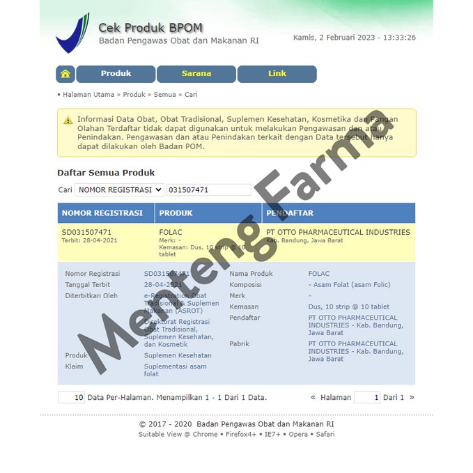 Folac 400 mcg 10 Tablet - Suplementasi Asam Folat Ibu Hamil / Menyusui