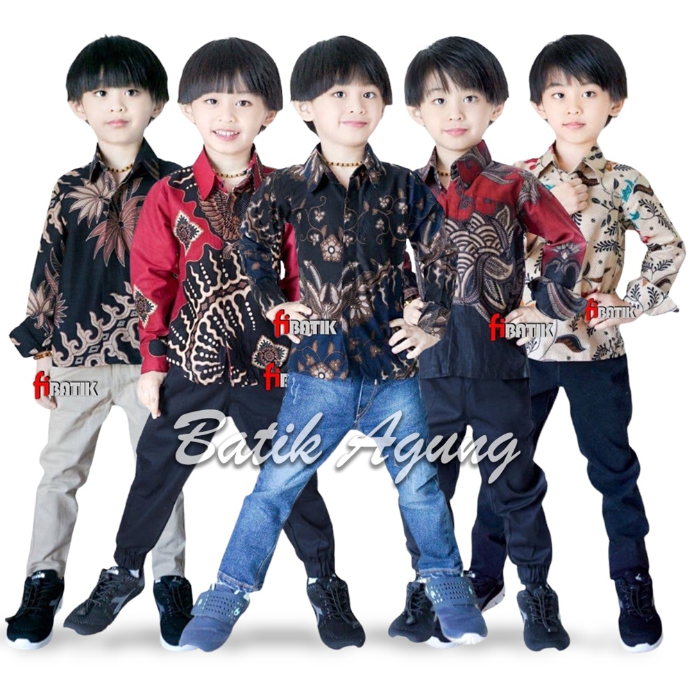 Seragam Batik Anak Cowok Usia 2-13 Tahun Modern Kekinian / Kemeja Baju Batik Kondangan Nikahan Anak