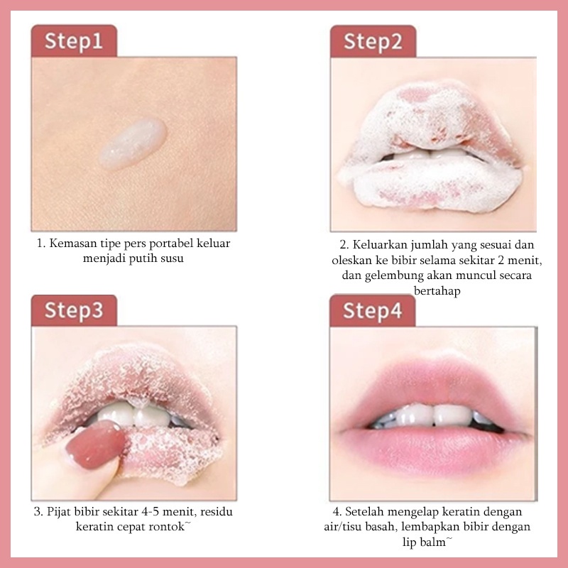 Lip balm Bubble Lip Scrub bubi bubi lip 12g Menghilangkan kulit mati dan kutikula di bibir Singkirkan bibir kering dan pecah