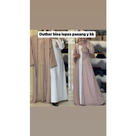 Abaya Adiba set (inner+outer+pasmina)