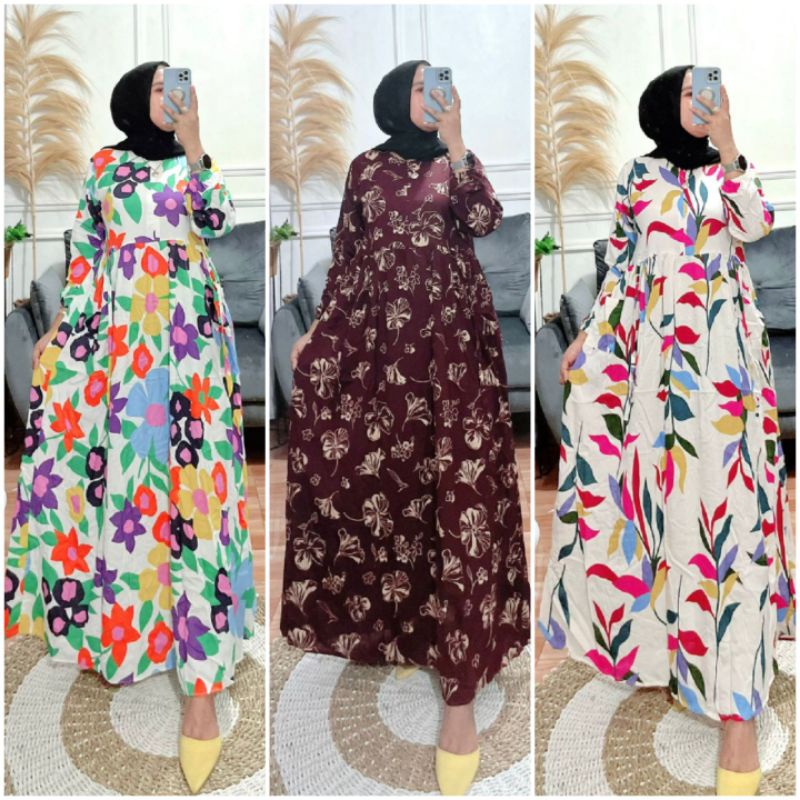 BISA COD GAMIS ALEA/ GAMIS RAYON KOTAK KOTAK/ GAMIS KATUN/GAMIS MOTIF SQUARE/ DRESS SYARI/ DAILY DRE