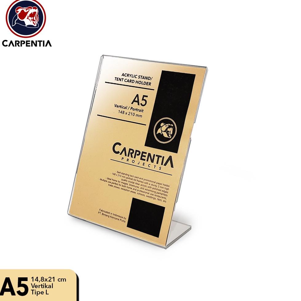 

Laris.. Carpentia Acrylic Standing Tipe L /A5 Vertikal 14,8x21 cm/ Tent Card Akrilik / Display Brosur, QRIS, Barcode, Menu, Harga, Nomor Meja 37