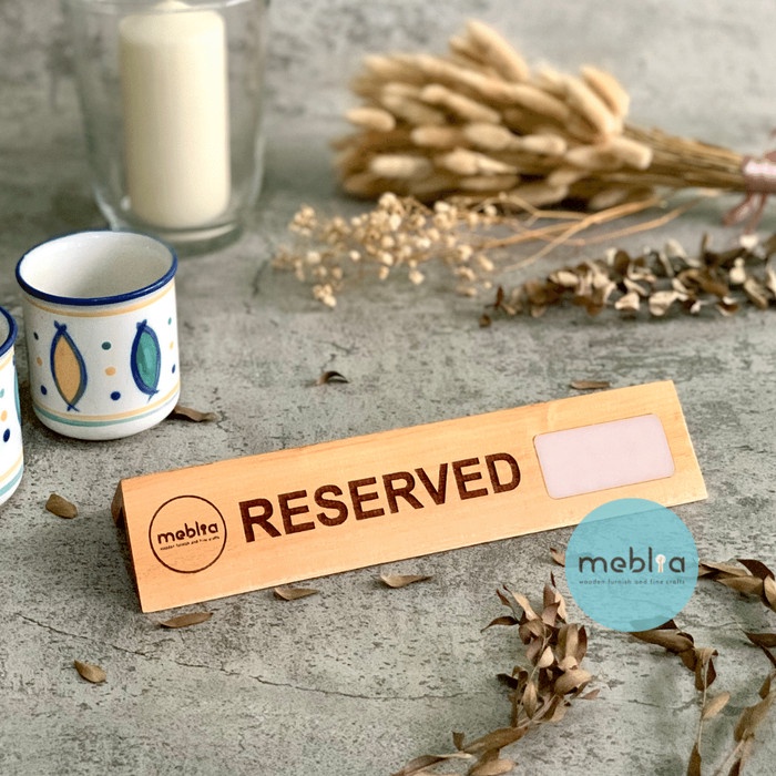 

BISA COD Aruna Wooden Reserved Sign Board dari Kayu Papan Meja Reservasi
