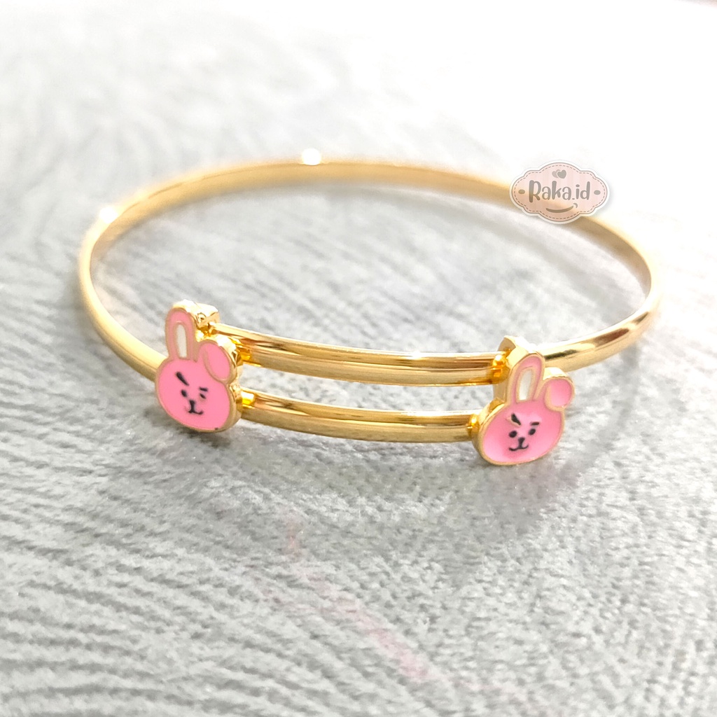 Gelang Tangan Bangle Anak Motif Cooky Pink BT21 Perhiasan Anak 1021