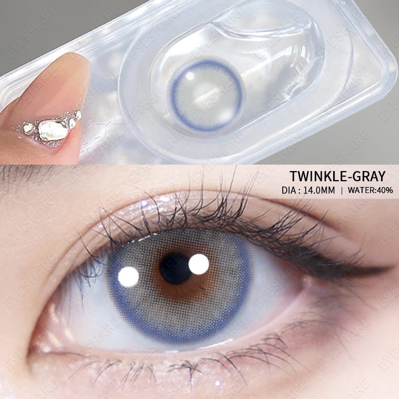 （COD）TWINKLE 1 pasang lensa kontak warna diameter 14MMsoftlenssoftlens matasoftlens mata korea