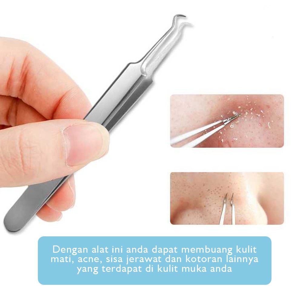 Alat Pinset Pencet Komedo Pembersih Jerawat Acne Blackhead 3 in 1