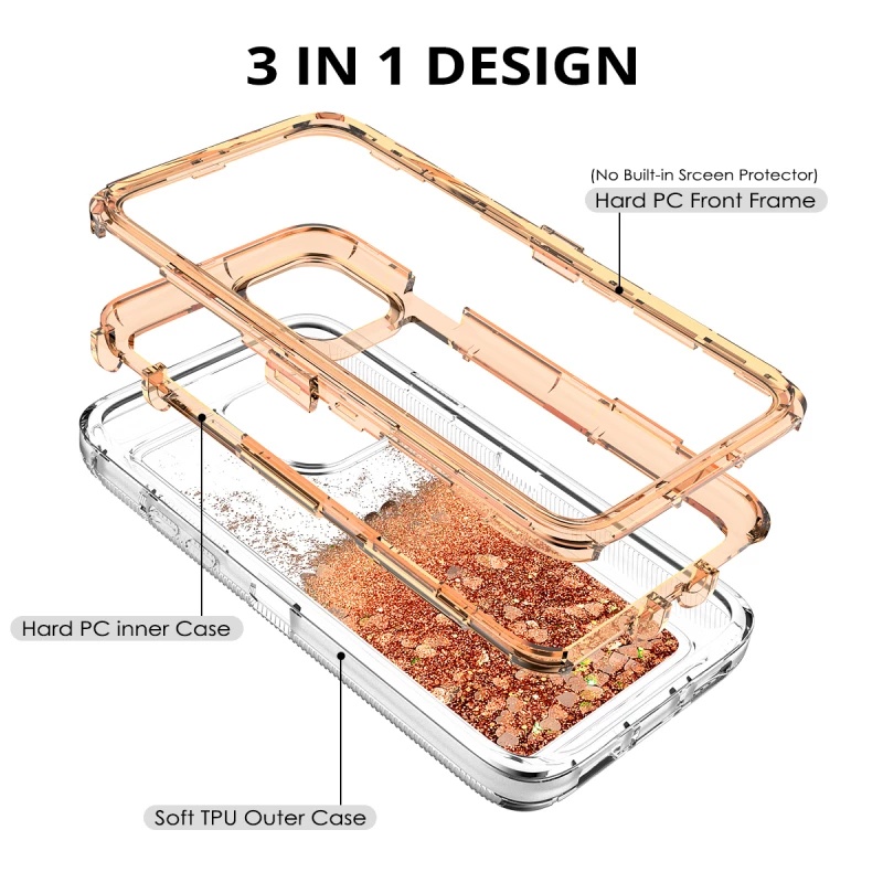 IPHONE Serbuk Flash Pasir Hisap Gaya Dan Sederhana Casing Ponsel Empat Sudut Quake-proof Untuk Iphone14 13 12 11 Pro Max X XS Max XR 7 8 Plus Shockproof Canggih