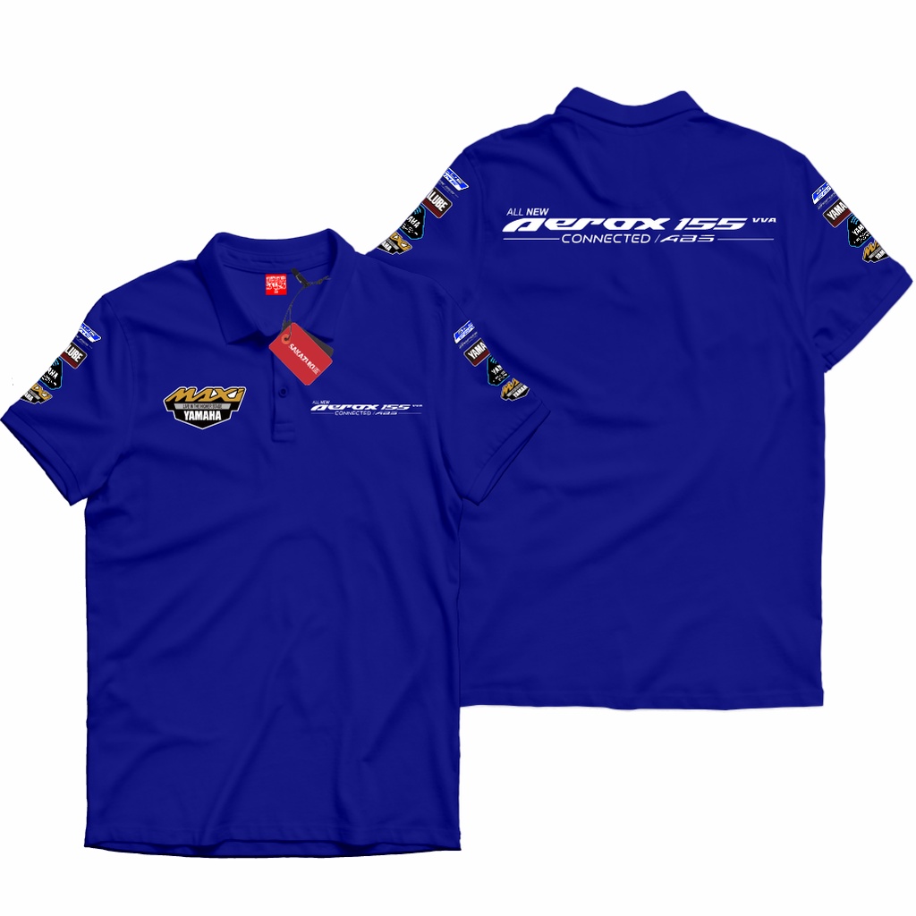 SAKAZUKI Polo Shirt Kaos Polo Motor YAMAHA AEROX 155 Vva Maxi Kaos Dealer Motor Otomotif