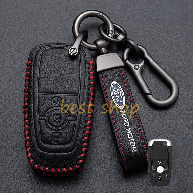 Ford Ranger Kulit Sarung Kunci Mobil Remote Key Case Shell Holder Kantong Key Fob Keychain Untuk Ford Ranger Ecosport Focus