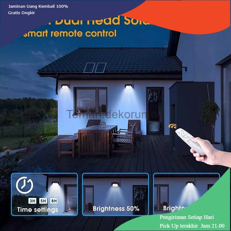 TD - LMP OOBEST Lampu Dinding Solar Sensor Cahaya Waterproof 144 LED Cool White - OB144