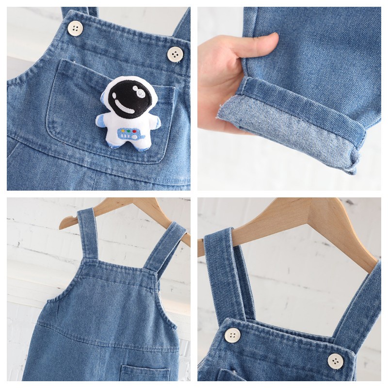 Baju Kodok Anak Laki Laki Setelan ASTR0 3in1 Kaos Kerah Polo Lengan Panjang dan Overall Jeans Anak