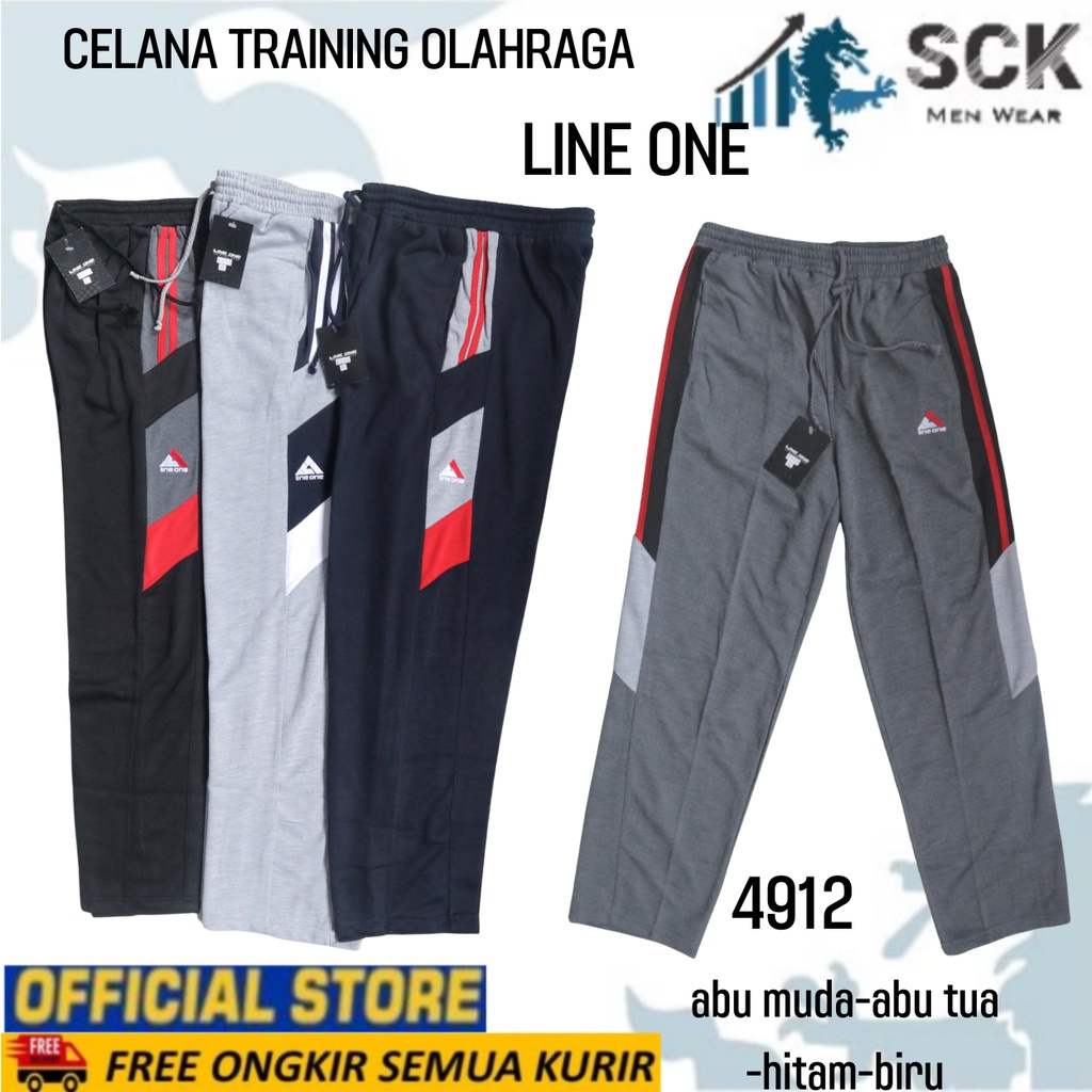 Celana Panjang Training Jogger Line One 4906 4908 4912 Bawah Tanpa Kerut / Celana Olahraga Jogging - sckmenwear GROSIR