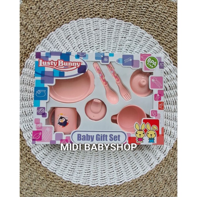 Feeding set 7in1 baby Lusty Bunny / Tempat makan bayi 7in1 Lusty Bunny